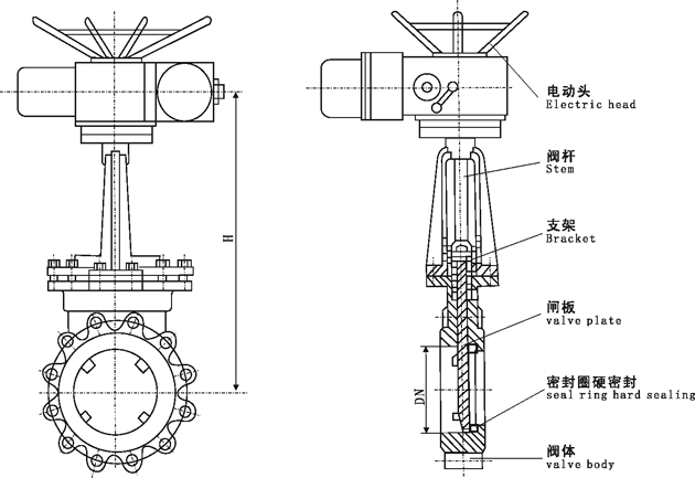 电动梅花刀型闸阀PZV943H(图1)